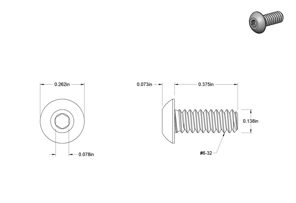 Stainless Steel Button Head Hex Drive Screw