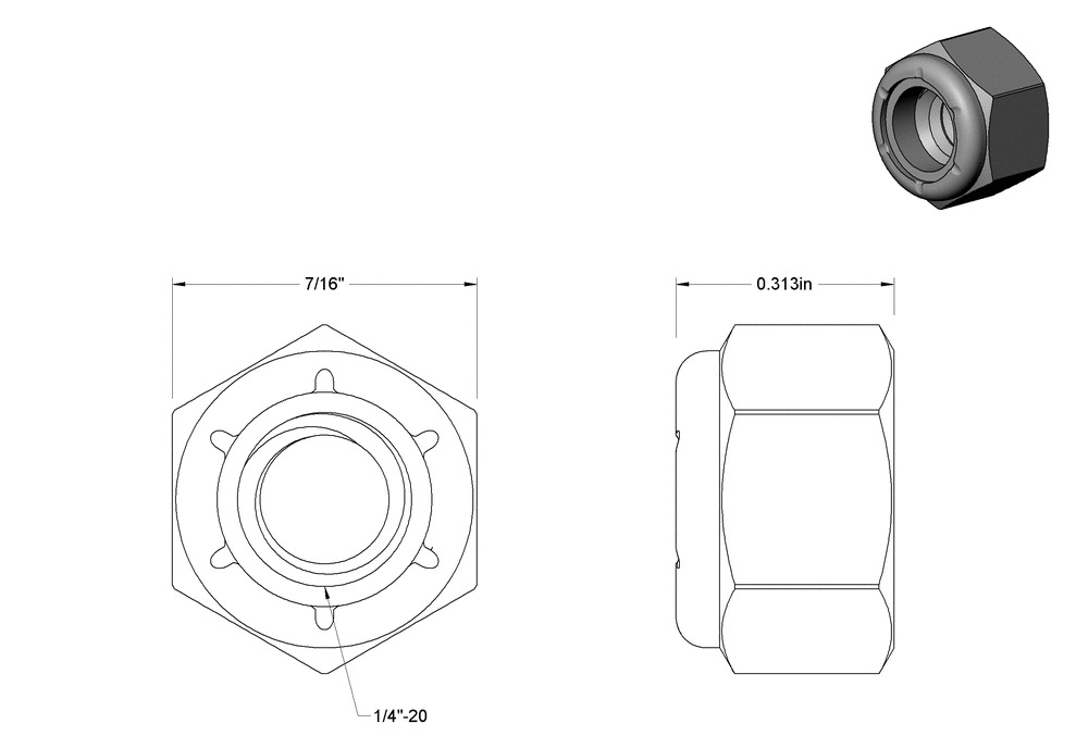 Stainless Steel Nylon-Insert Locknut 2
